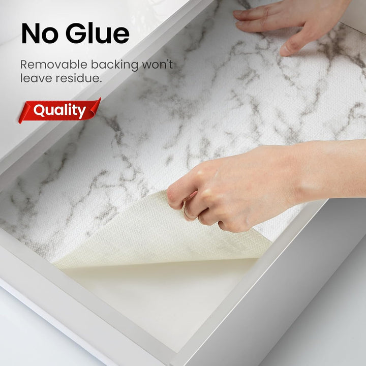 Windimiley Drawer Liner Shelf Liner Cabinet Liner Non Adhesive Waterproof Non Slip Shelf Liners for Kitchen Cabinets Cupboard Liners for Pantry Table Desk Dresser Marble (24 in x 30 FT) - Just Closeouts Canada Inc.