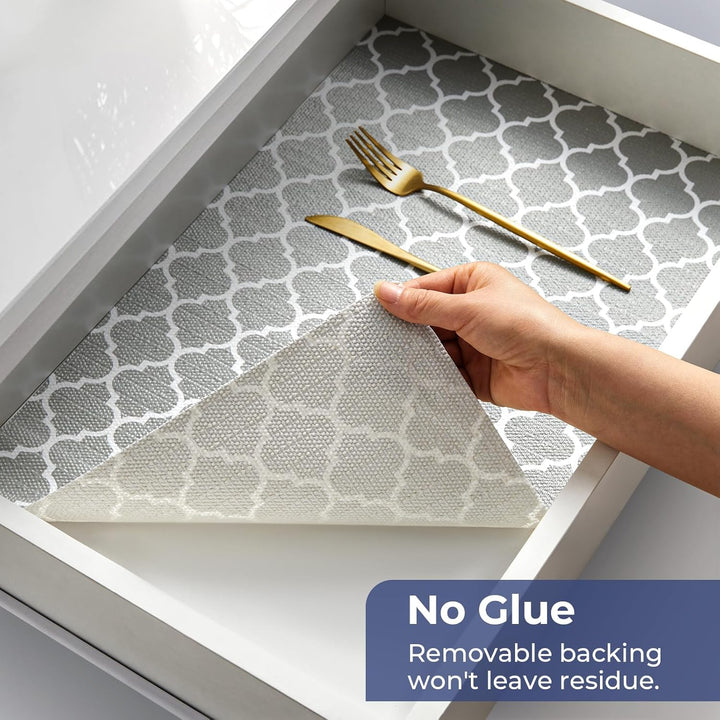 Windimiley Drawer Liner Shelf Liner Cabinet Liner Non Adhesive Waterproof Non Slip Shelf Liners for Kitchen Cabinets Cupboard Liners for Pantry Table Desk Dresser(24 in x 20 FT, Grey) - Just Closeouts Canada Inc.