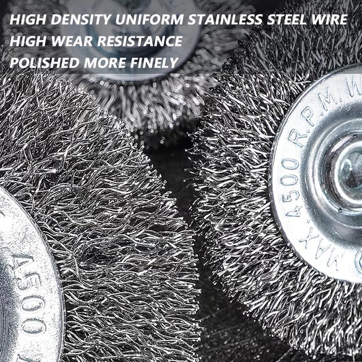Wire Brush for Drill，5 Pack Carbon Steel Wire Wheel Brush, Cup Brush, Pen Brush Set for Cleaning Rust, Stripping and Abrasive for Drill 1/4 Inch Hex Shank - Just Closeouts Canada Inc.