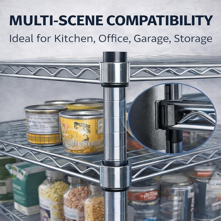 Wire Shelf Clips 52 Pcs Wire Shelving Shelf Lock Clips Plastic Shelf Supportsfor Wire Shelving Units for 1" Post - Wire Shelf Replacement Parts, Shelving Sleeves Replacements for Wire Shelving System - Just Closeouts Canada Inc.