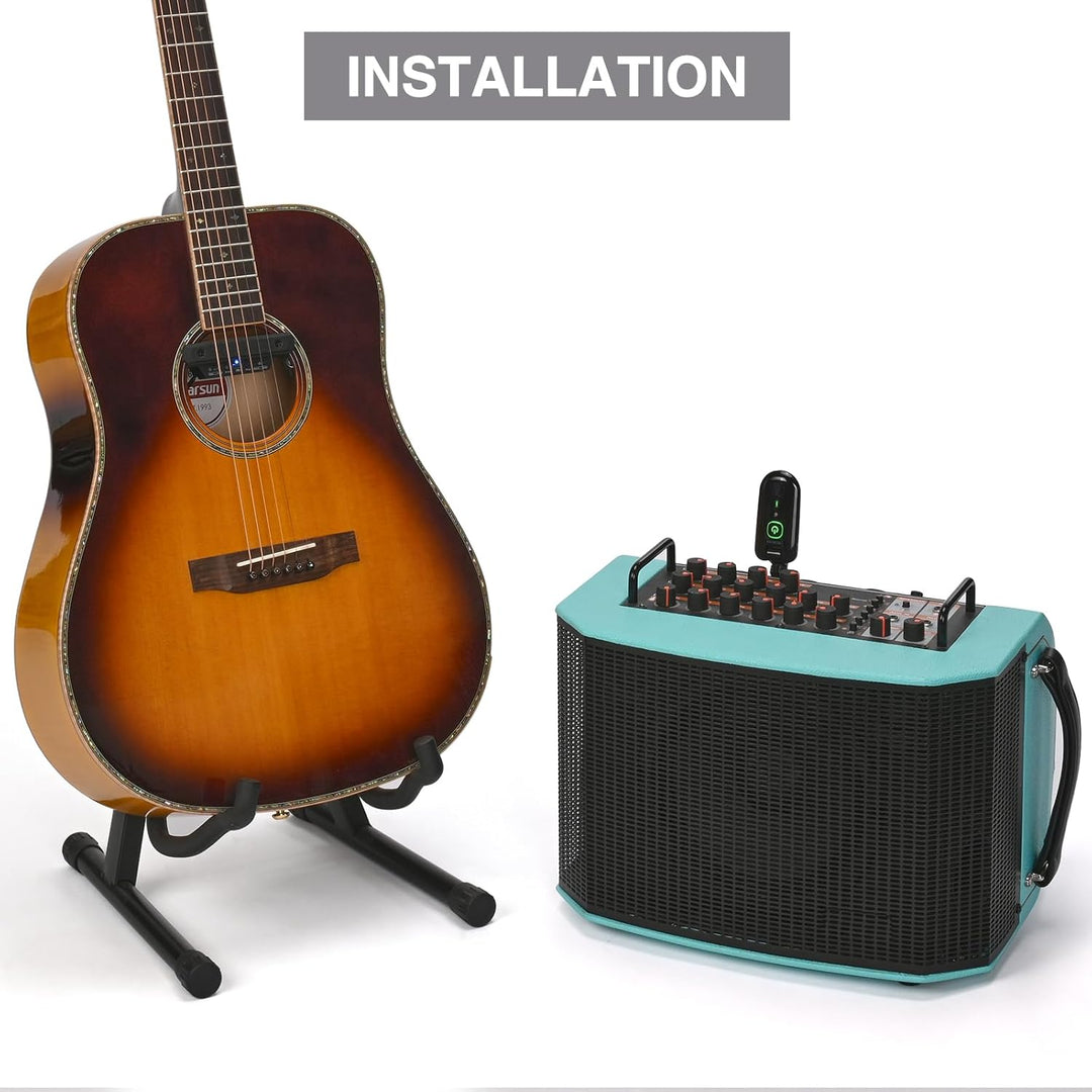 Wireless Acoustic Guitar Pickup Rechargeable Magnetic And Microphone Soundhole Pickup For Acoustic Guitar Build - In Volume Control(Black) - Just Closeouts Canada Inc.