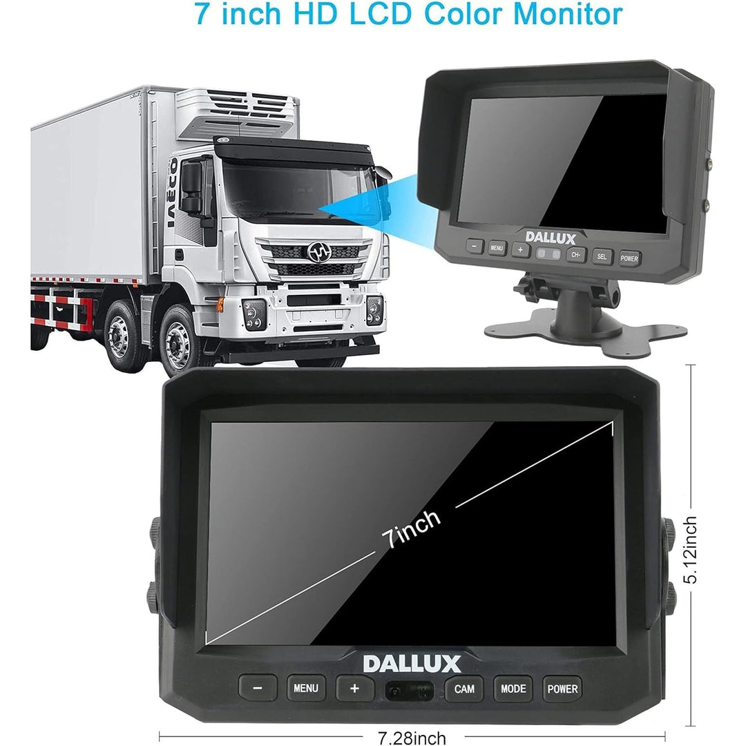 Wireless Backup Camera Kit+7" Built in DVR Monitor Rear/Front View Camera for Heavy Vehicle/5th Wheel Pickup/Truck/Trailer/Bus/Van/RV Camper with 1080P Stable Signal Camera - Just Closeouts Canada Inc.