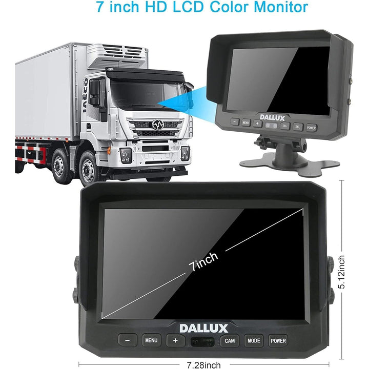 Wireless Backup Camera Kit+7" Built in DVR Monitor Rear/Front View Camera for Heavy Vehicle/5th Wheel Pickup/Truck/Trailer/Bus/Van/RV Camper with 1080P Stable Signal Camera - Just Closeouts Canada Inc.