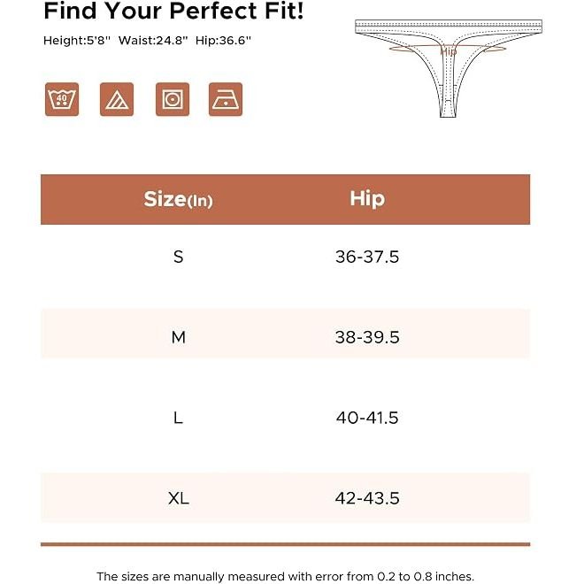 Women's Breathable Cotton Thongs Basic G-Strings T-Back Underwear 5-Pack L - Just Closeouts Canada Inc.X004OUGISB