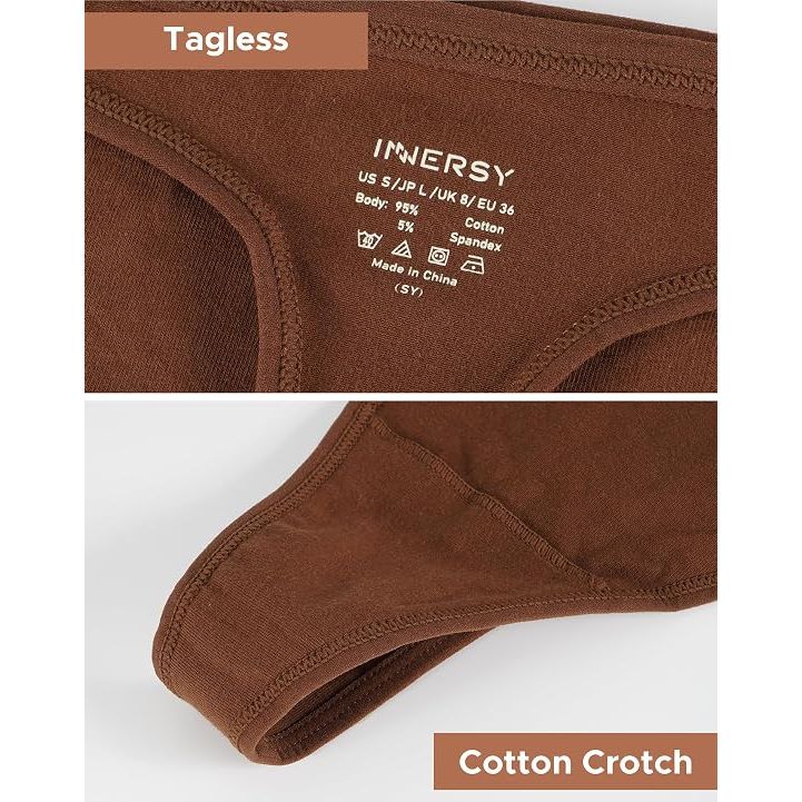 Women's Breathable Cotton Thongs Basic G-Strings T-Back Underwear 5-Pack L - Just Closeouts Canada Inc.X004OUGISB