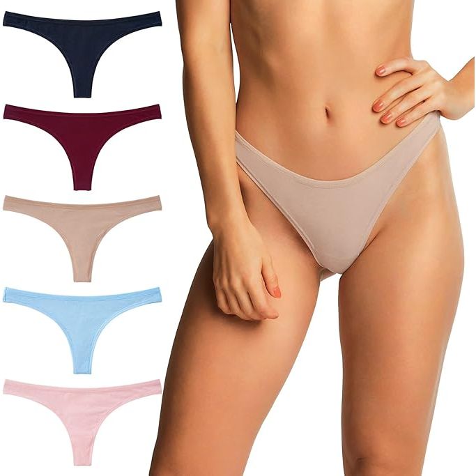 Women's Breathable Cotton Thongs Basic G-Strings T-Back Underwear 5-Pack XL - Just Closeouts Canada Inc.X0033ZJZ5B