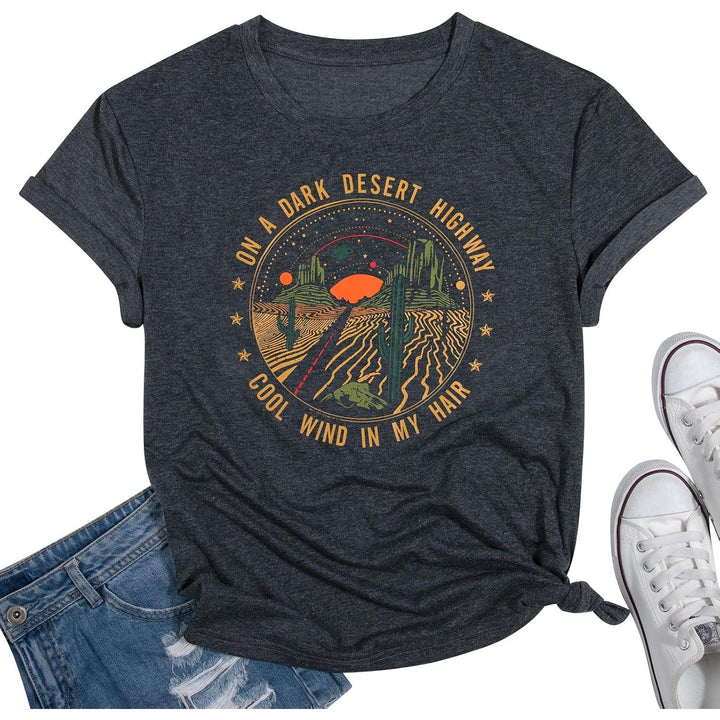 Women's Desert Highway Graphic T-Shirt, Grey, XL - Just Closeouts Canada Inc.X004XNXEQD