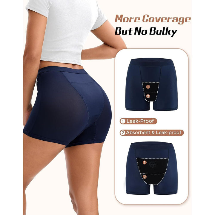 Women's High-Waisted Period Boyshorts, Cocoa, 3-Pack, Small - Just Closeouts Canada Inc.X004PE7HVD