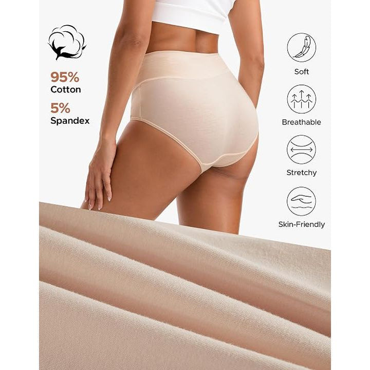 Womens High Waisted Underwear Cotton Plus Size Ladies Panties 5-Pack XL - Just Closeouts Canada Inc.X001R59VK3