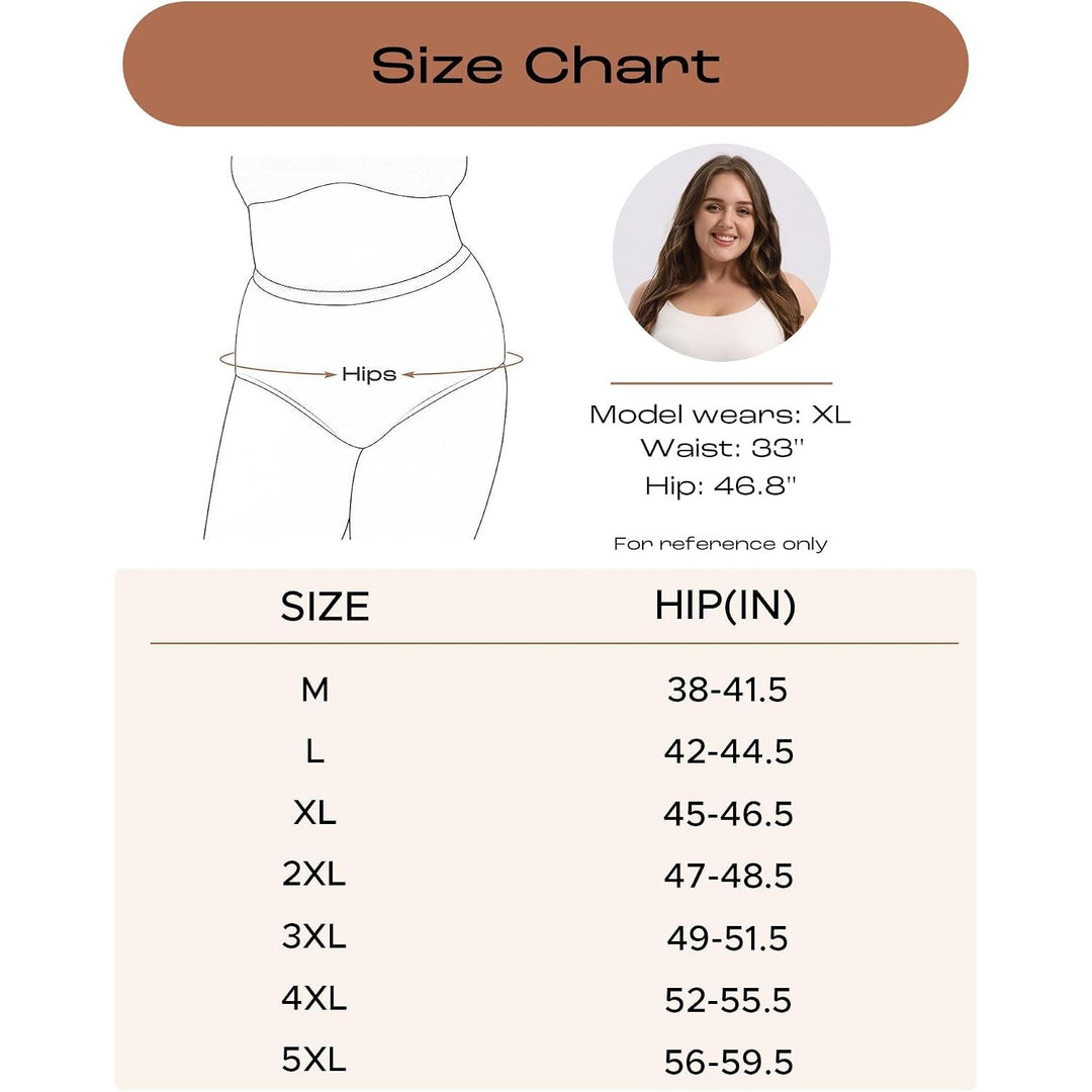 Women's Morning Mist High-Waisted Cotton Briefs, 5-Pack, 4XL - Just Closeouts Canada Inc.X003SKFA19