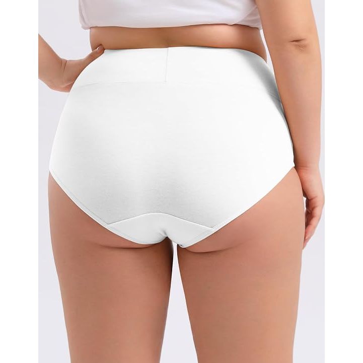 Women's Plus Size XL-5XL Full Coverage Underwear High Waisted Cotton Panties 4-Pack 4XL - Just Closeouts Canada Inc.X004HPW391