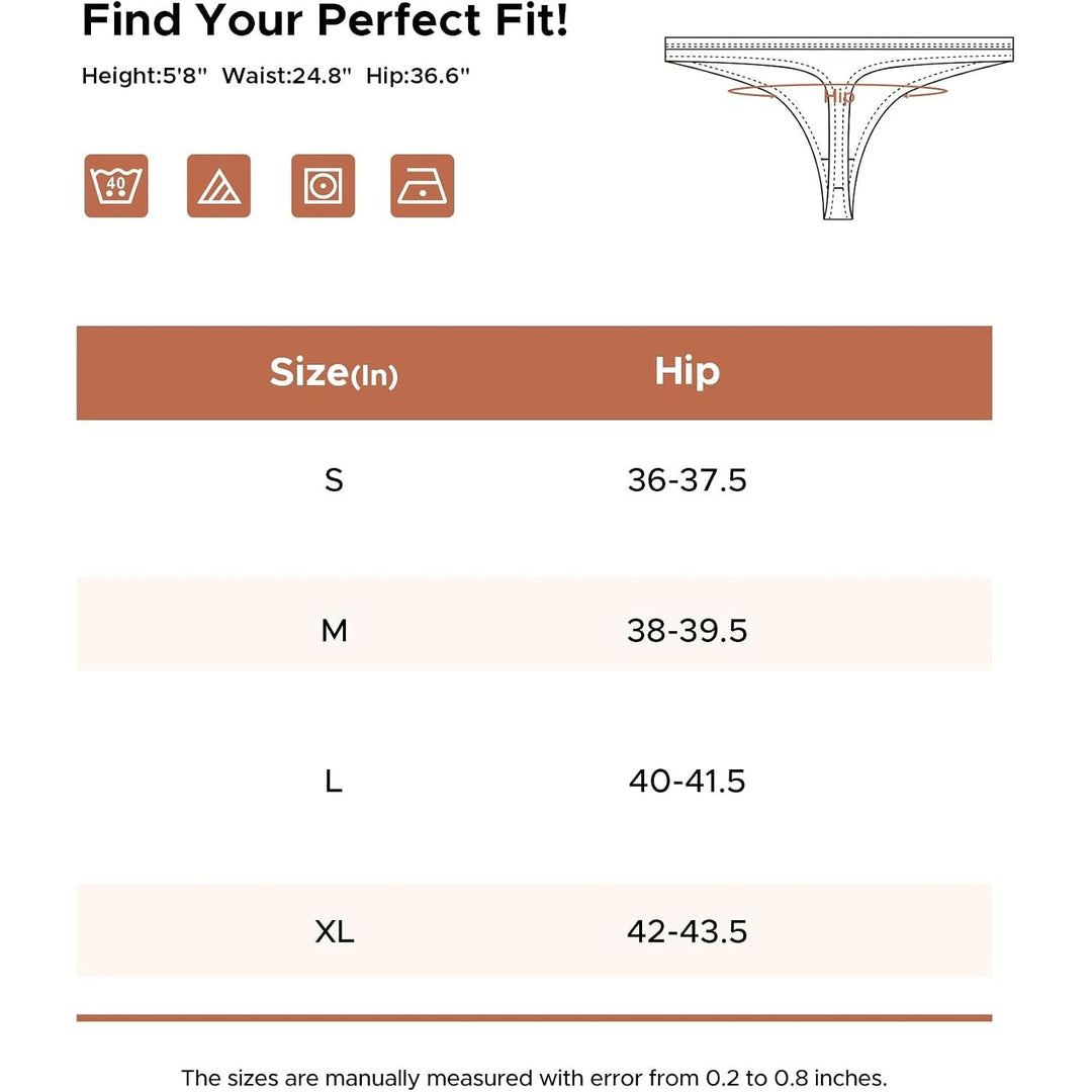 Women's Rose Cotton Thongs, 5-Pack, Medium - Just Closeouts Canada Inc.X004OUT19T