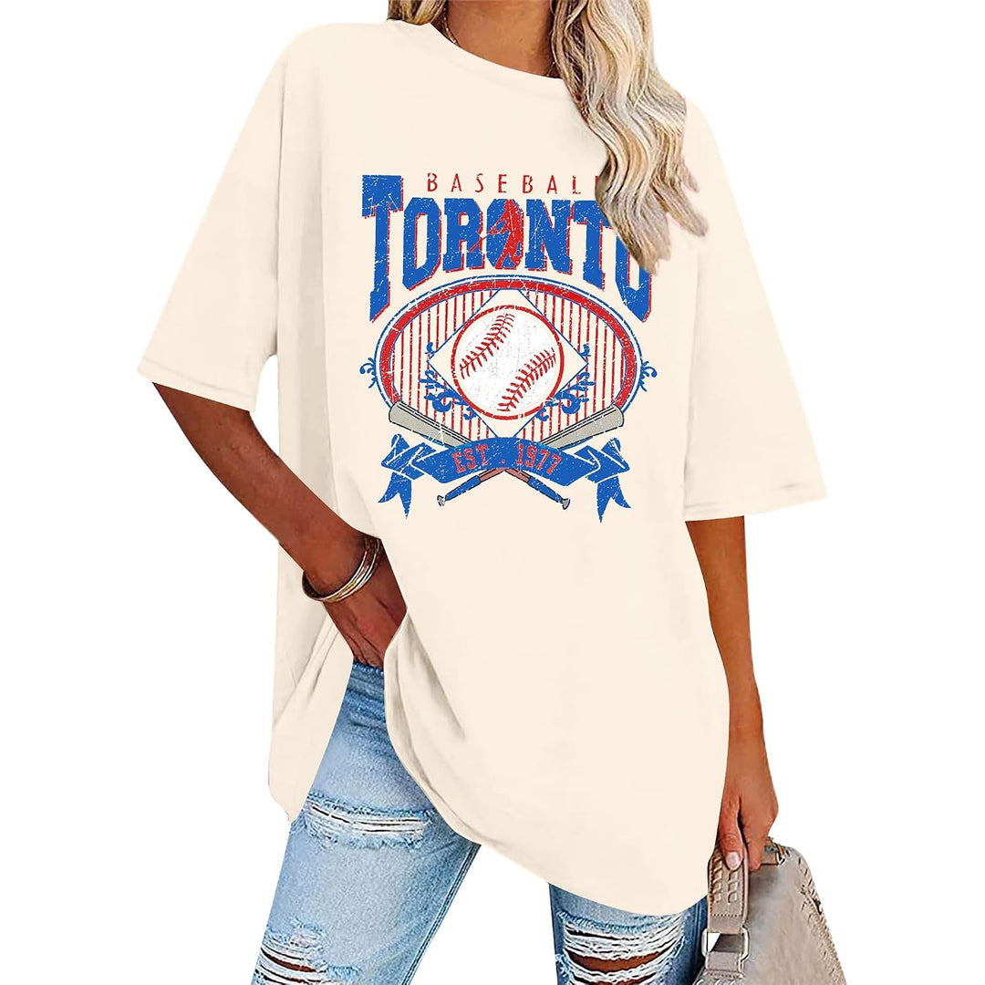 Women's Toronto Baseball Graphic T-Shirt, Apricot, XXL - Just Closeouts Canada Inc.X004Y6F29L