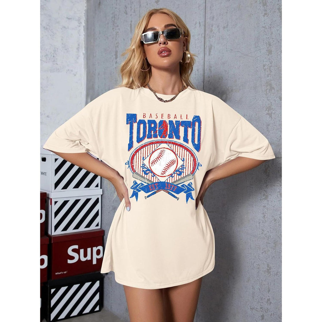 Women's Toronto Baseball Graphic T-Shirt, Apricot, XXL - Just Closeouts Canada Inc.X004Y6F29L