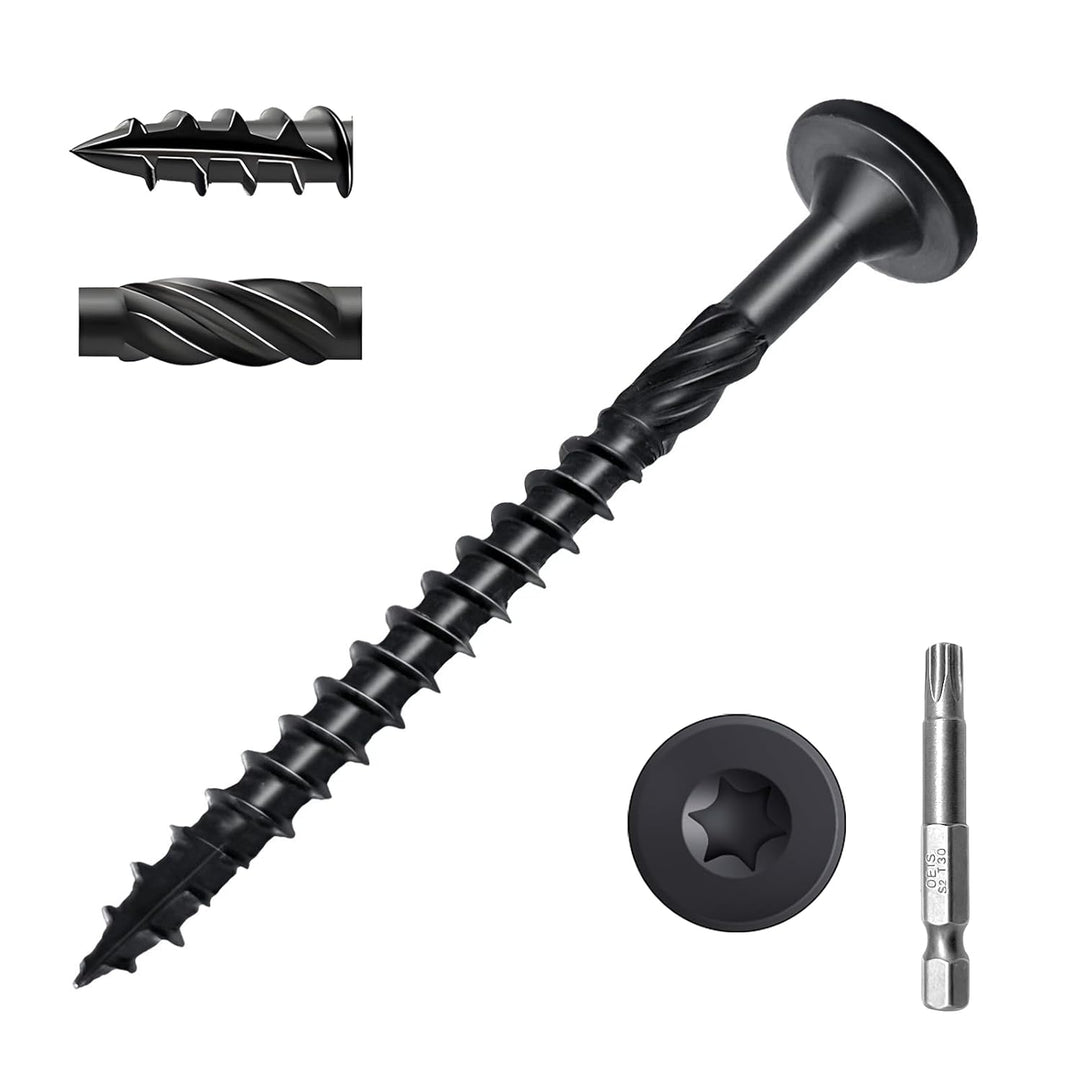 Wood Screws 14 x 8 Inch, Deck Screws 50Pcs, Heavy - Duty Outdoor Screws Assortment Fastener Kit, Rust Resistant epoxy Coated, T30 Star Bit (14 x 8) - Just Closeouts Canada Inc.