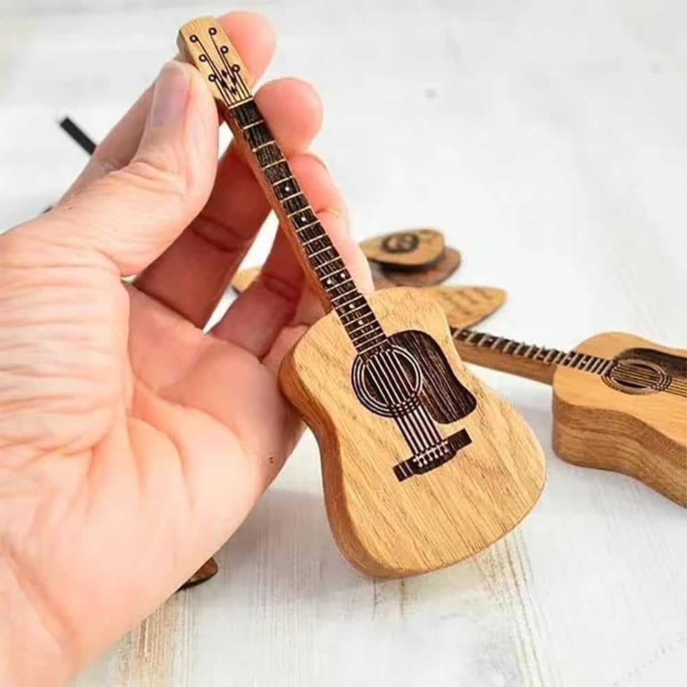 Wooden Mini Guitar Pick Holders with Stands, 2-Pack - Just Closeouts Canada Inc.X004J29N9P