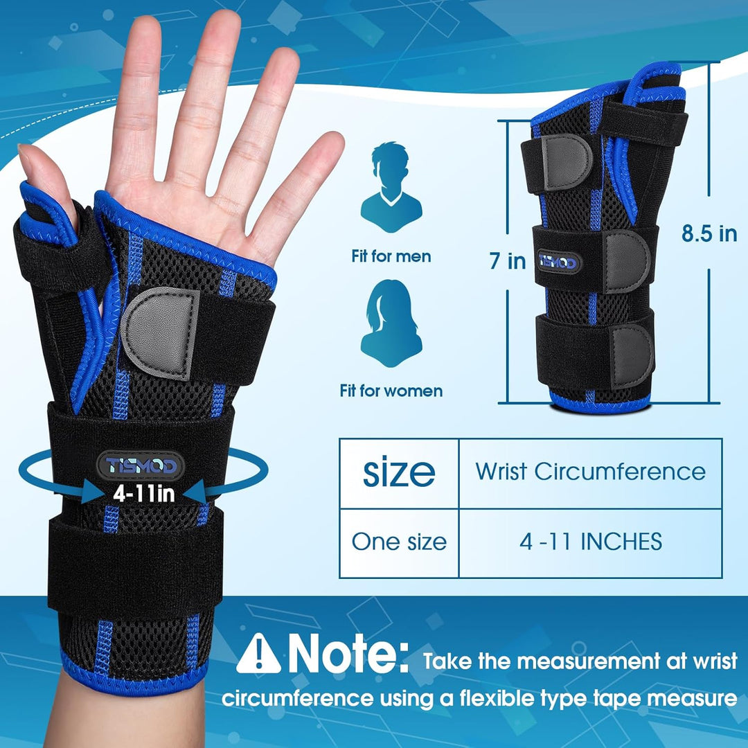 Wrist Brace with Thumb Spica Splint - Adjustable Thumb Wrist Support for Arthritis, Sprains, Tendonitis, Ligament Injury, Carpal Tunnel, De Quervain's Tenosynovitis and Protection fit Women & Men (Left Hand) - Just Closeouts Canada Inc.