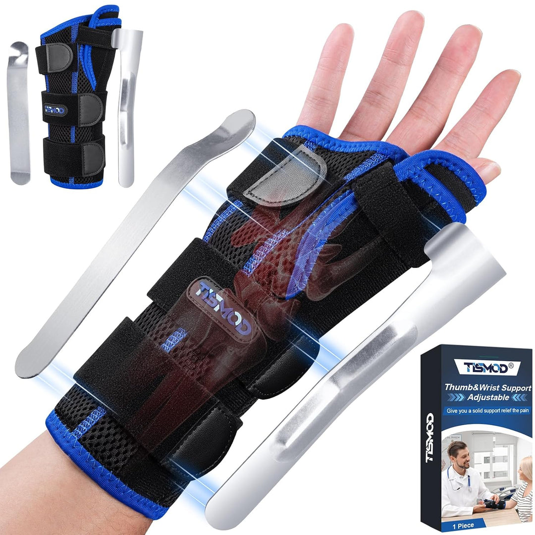 Wrist Brace with Thumb Spica Splint - Adjustable Thumb Wrist Support for Arthritis, Sprains, Tendonitis, Ligament Injury, Carpal Tunnel, De Quervain's Tenosynovitis and Protection fit Women & Men (Left Hand) - Just Closeouts Canada Inc.