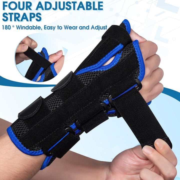 Wrist Brace with Thumb Spica Splint - Adjustable Thumb Wrist Support for Arthritis, Sprains, Tendonitis, Ligament Injury, Carpal Tunnel, De Quervain's Tenosynovitis and Protection fit Women & Men (Left Hand) - Just Closeouts Canada Inc.