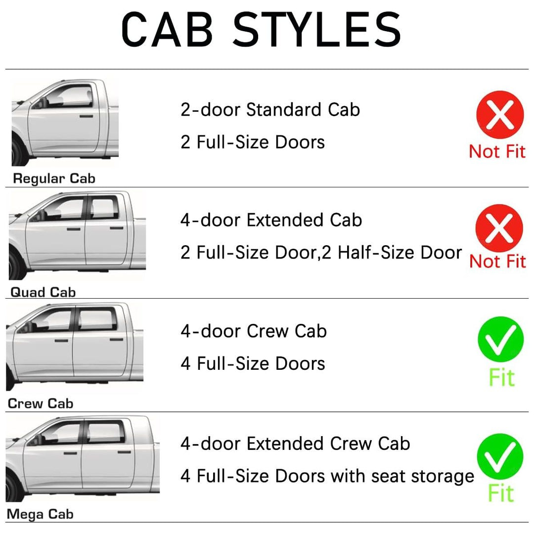 WV194109 In - Channel Window Deflector & Visor Rain Guard, Dark Smoke, 4 - Pieces Set, Fit 2009 - 2018 Dodge Ram 1500 Crew Cab, 2010 - 2024 Ram 2500 & 3500 Crew & Mega Cab, 2019 - 2023 Ram 1500 Classic Crew Cab - Just Closeouts Canada Inc.