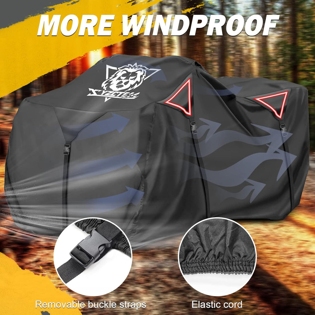XYZCTEM Premium ATV Cover, Outdoor Protection Against Water, UV, Wind. Quad Cover for Can - am,Suzuki,Kawasaki, Honda, Yamaha, Polaris,and More.4 Wheeler Accessories with Thickened Straps(Black,88" L) - Just Closeouts Canada Inc.
