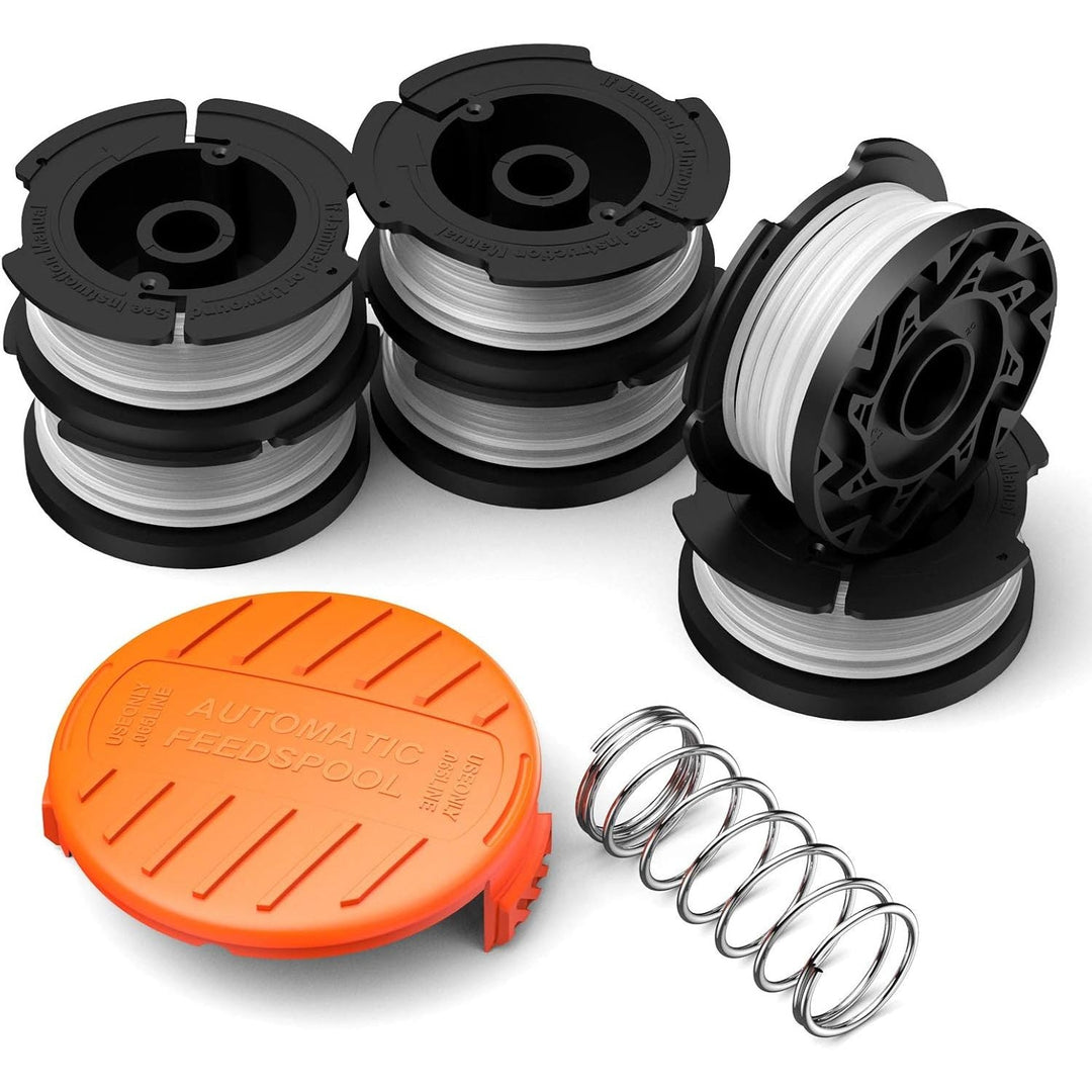 YAPEEN AF100 Weed Eater Spool for Black and Decker Trimmer Spool 30ft 0.065" Line String Trimmer Autofeed Replacement Spool Compatible with Black and Decker Weed Wacker(6 Spool,1Cap,1 Spring) - Just Closeouts Canada Inc.