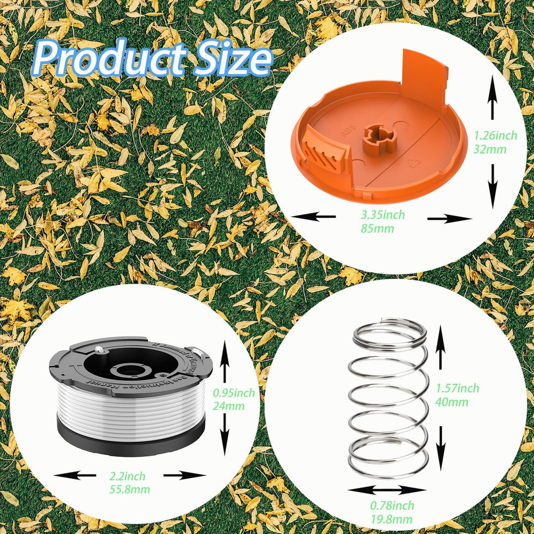 YAPEEN AF100 Weed Eater Spool for Black and Decker Trimmer Spool 30ft 0.065" Line String Trimmer Autofeed Replacement Spool Compatible with Black and Decker Weed Wacker(6 Spool,1Cap,1 Spring) - Just Closeouts Canada Inc.