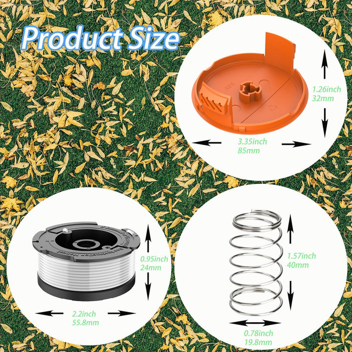 YAPEEN AF100 Weed Eater Spool for Black and Decker Trimmer Spool 30ft 0.065" Line String Trimmer Autofeed Replacement Spool Compatible with Black and Decker Weed Wacker(6 Spool,1Cap,1 Spring) - Just Closeouts Canada Inc.
