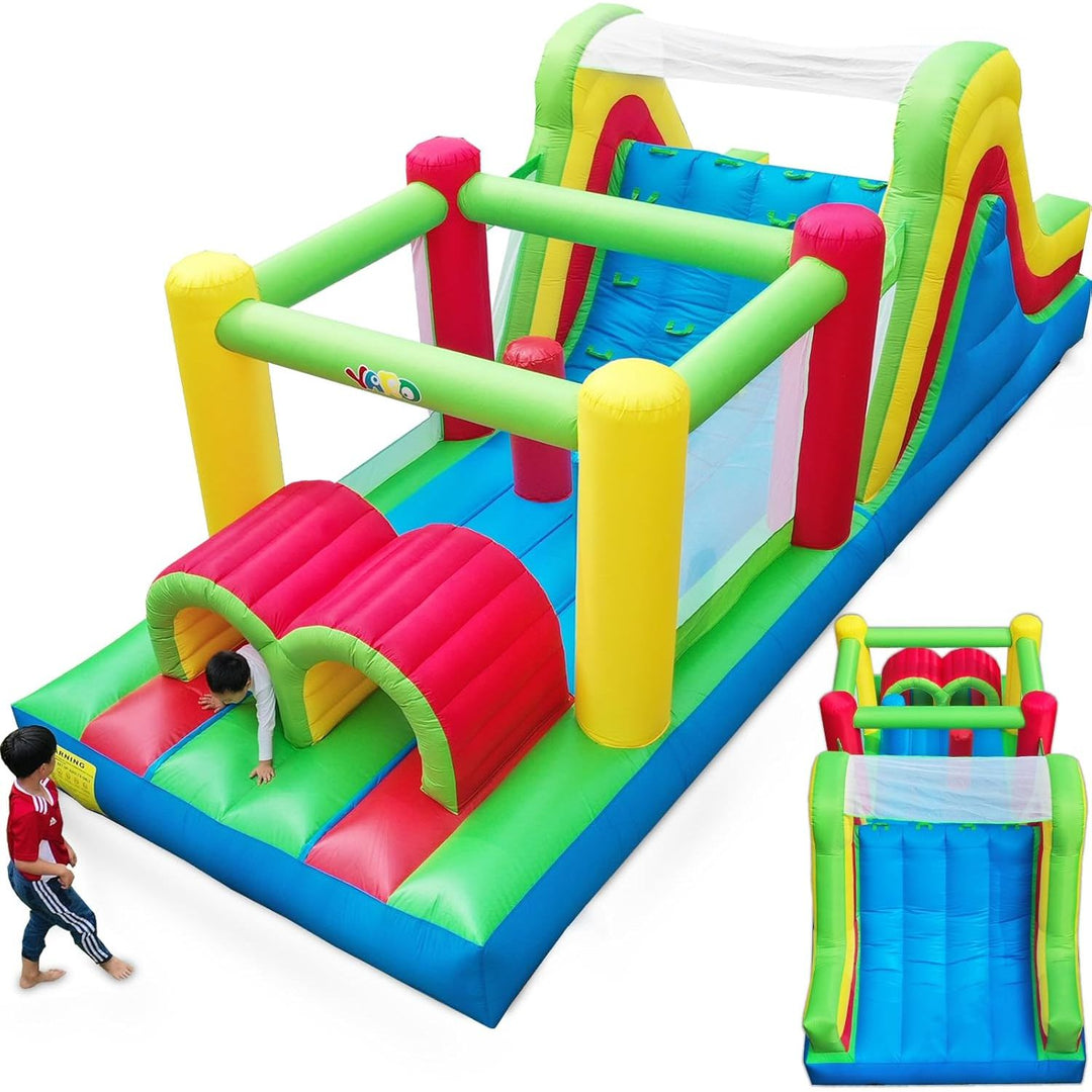 YARD Bounce House for Big Kids 5 - 12, 21.3'x9.2'x7.9' Inflatable Obstacle Course Bouncy Castle with Large Slide for Ages 3 - 6,8 - 12, Jump House with 950w Blower for Outdoor Party - Just Closeouts Canada Inc.
