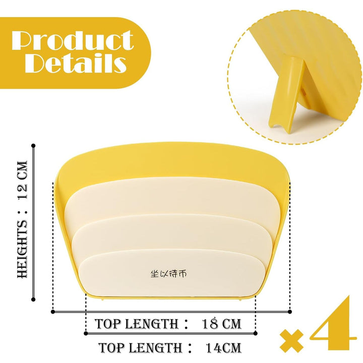 Four-pack of yellow three-slot playing card holders, view 2