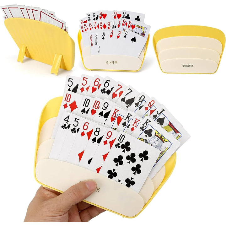 Yellow Three-Slot Playing Card Holders, 4-Pack - Just Closeouts Canada Inc.X004RUHV75