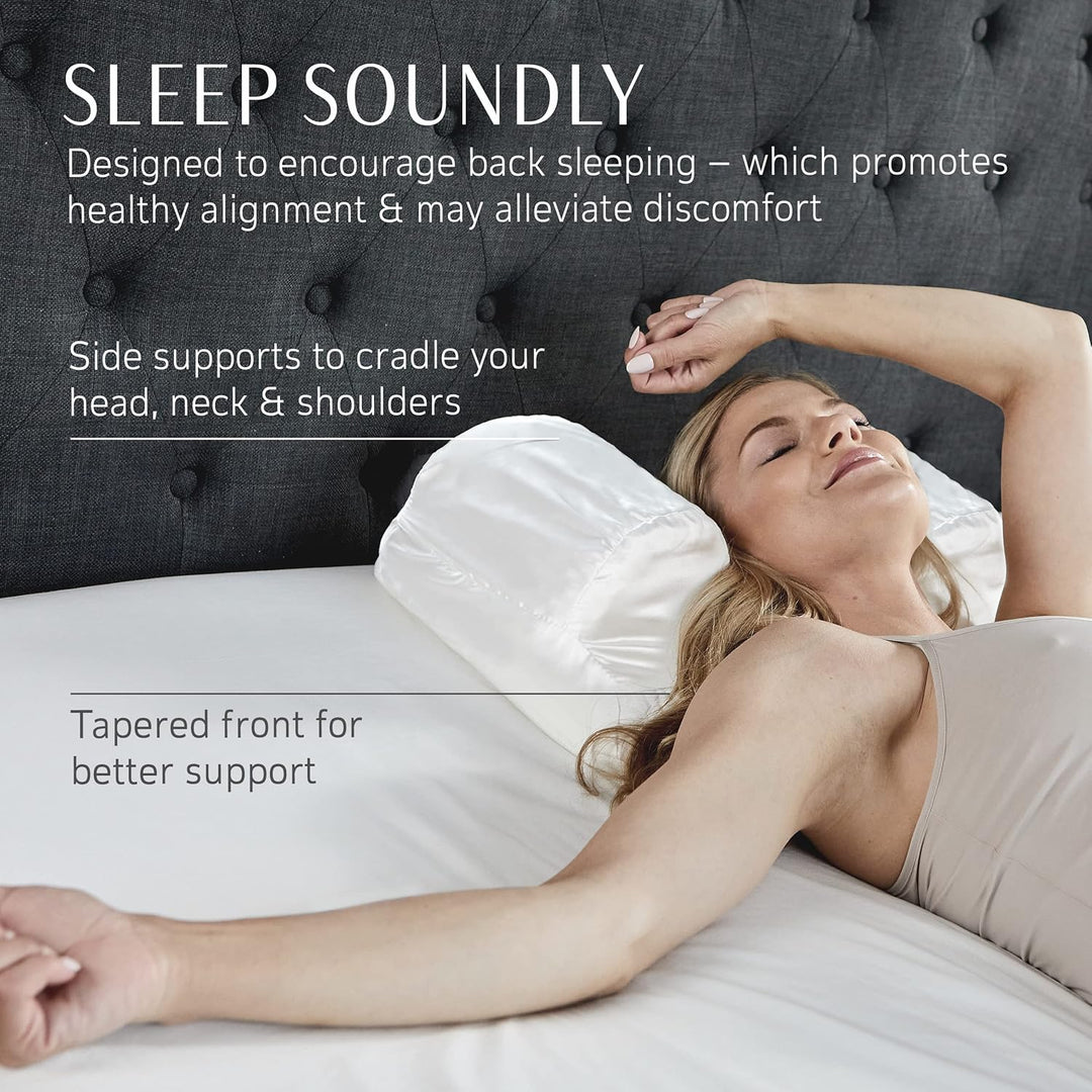 YourFacePillow - Ergonomic Cervical Memory Foam Pillow for Comfortable Back Sleeping - Contoured Neck & Shoulder Support - Best Sleep Posture Alignment - Standard with Satin Case - Just Closeouts Canada Inc.810069952567