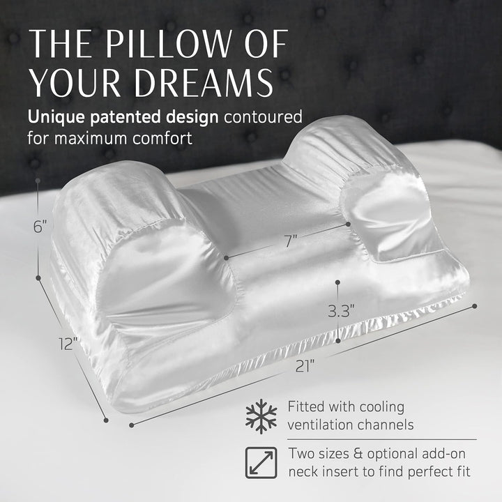 YourFacePillow - Ergonomic Cervical Memory Foam Pillow for Comfortable Back Sleeping - Contoured Neck & Shoulder Support - Best Sleep Posture Alignment - Standard with Satin Case - Just Closeouts Canada Inc.810069952567