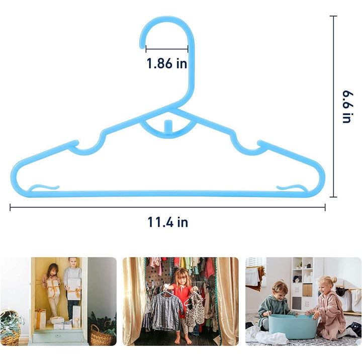 YourGift Baby Clothes Hangers 11.5" Baby Clothes Hangers Plastic White Kids Children's Clothes Hangers Infant Hangers Toddler Hangers (Blue, 60 Pack) - Just Closeouts Canada Inc.
