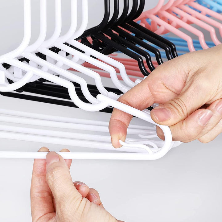 YourGift Baby Clothes Hangers 11.5" Baby Clothes Hangers Plastic White Kids Children's Clothes Hangers Infant Hangers Toddler Hangers (Blue, 60 Pack) - Just Closeouts Canada Inc.