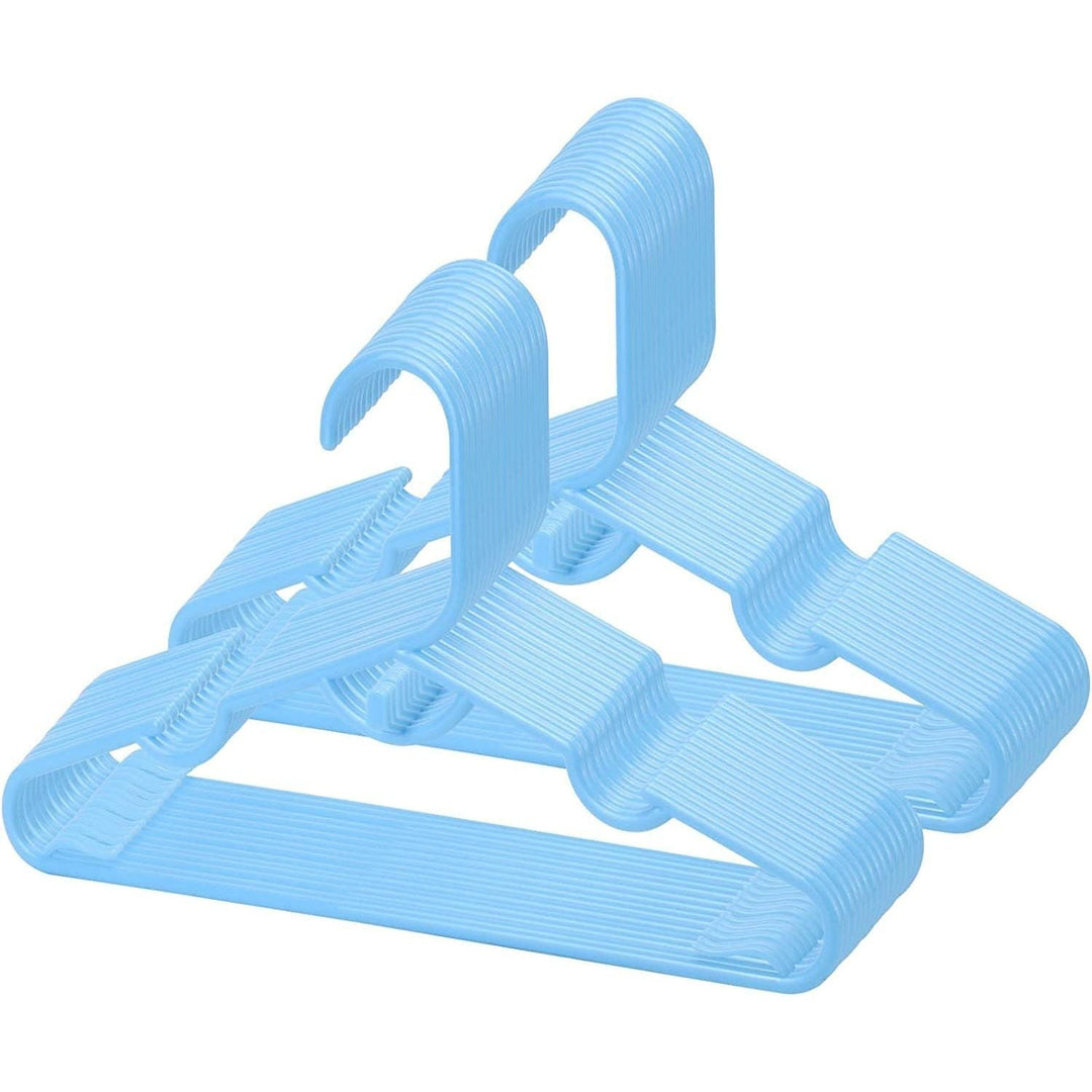 YourGift Baby Clothes Hangers 11.5" Baby Clothes Hangers Plastic White Kids Children's Clothes Hangers Infant Hangers Toddler Hangers (Blue, 60 Pack) - Just Closeouts Canada Inc.