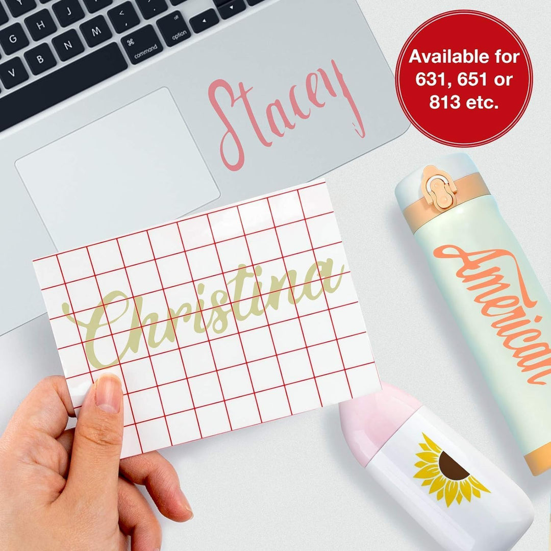YRYM HT Clear Vinyl Transfer Paper Tape Roll - 12 x 50 FT w/Alignment Grid Application Tape for Silhouette Cameo, Cricut Adhesive Vinyl for Decals,Signs, Windows, Stickers - Just Closeouts Canada Inc.