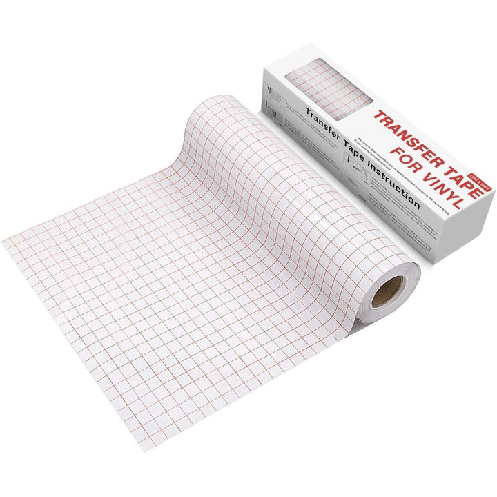 YRYM HT Clear Vinyl Transfer Paper Tape Roll - 12 x 50 FT w/Alignment Grid Application Tape for Silhouette Cameo, Cricut Adhesive Vinyl for Decals,Signs, Windows, Stickers - Just Closeouts Canada Inc.