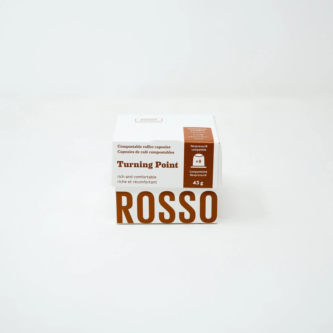 Rosso Coffee Roasters Turning Point Compostable Coffee Nespresso Compatible Capsules, 8 pods (43G) - Just Closeouts Canada Inc.883183200111