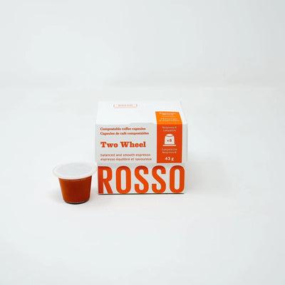 Rosso Coffee Roasters Two Wheel Compostable Coffee Nespresso Compatible Capsules, 8 pods (43G) - Just Closeouts Canada Inc.883183200128