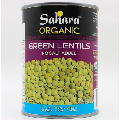 Sahara Organic Green Lentils, 540ml - Just Closeouts Canada Inc.620988020106