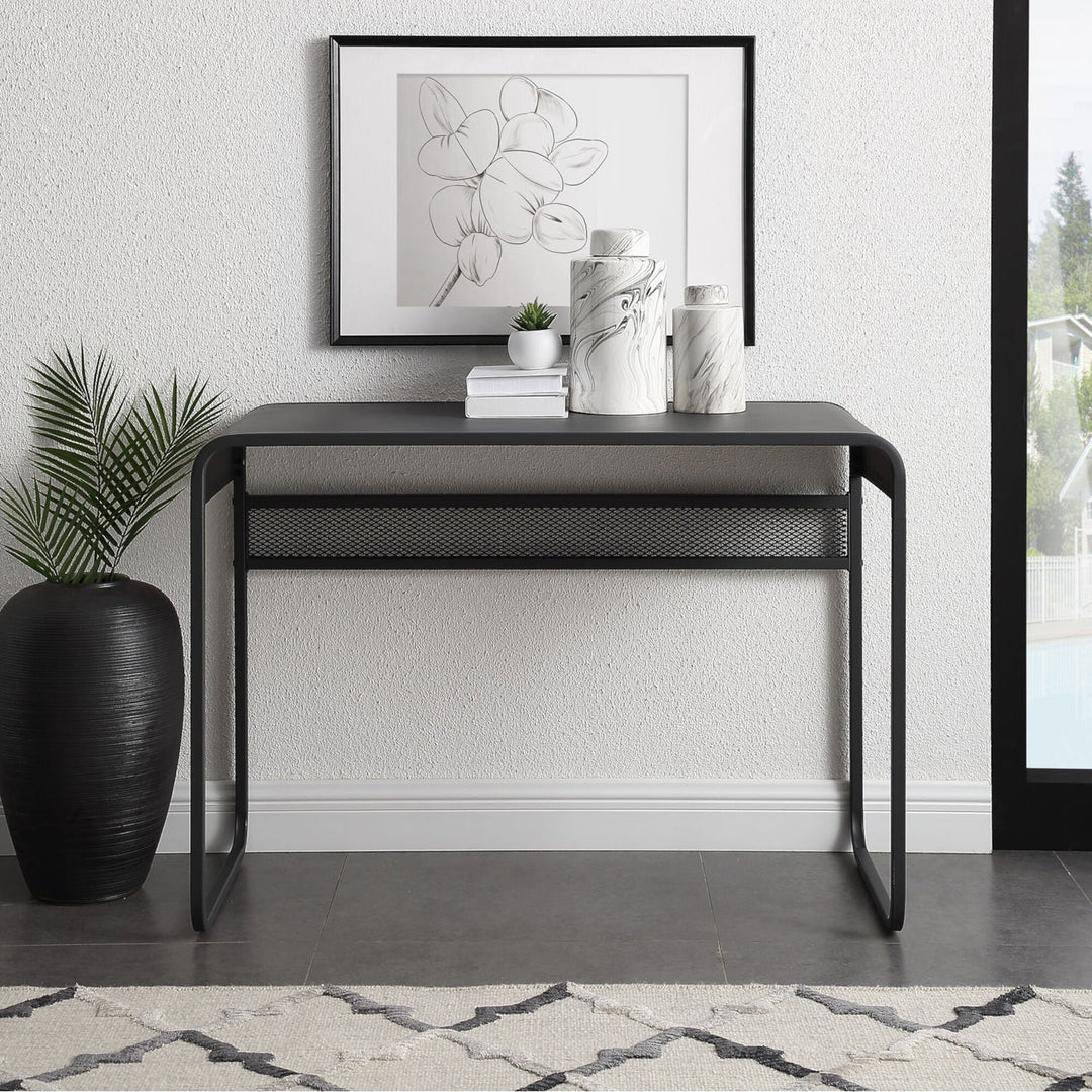 Walker Edison 42 inch Metal Desk with curved top in Gun Metal Grey, DM42CURGY - Just Closeouts Canada Inc.842158140906