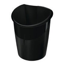 Waste Bin with Flattened Side Moulded Polystyrene (Glossy Black 15L) - Just Closeouts Canada Inc.3462153201609